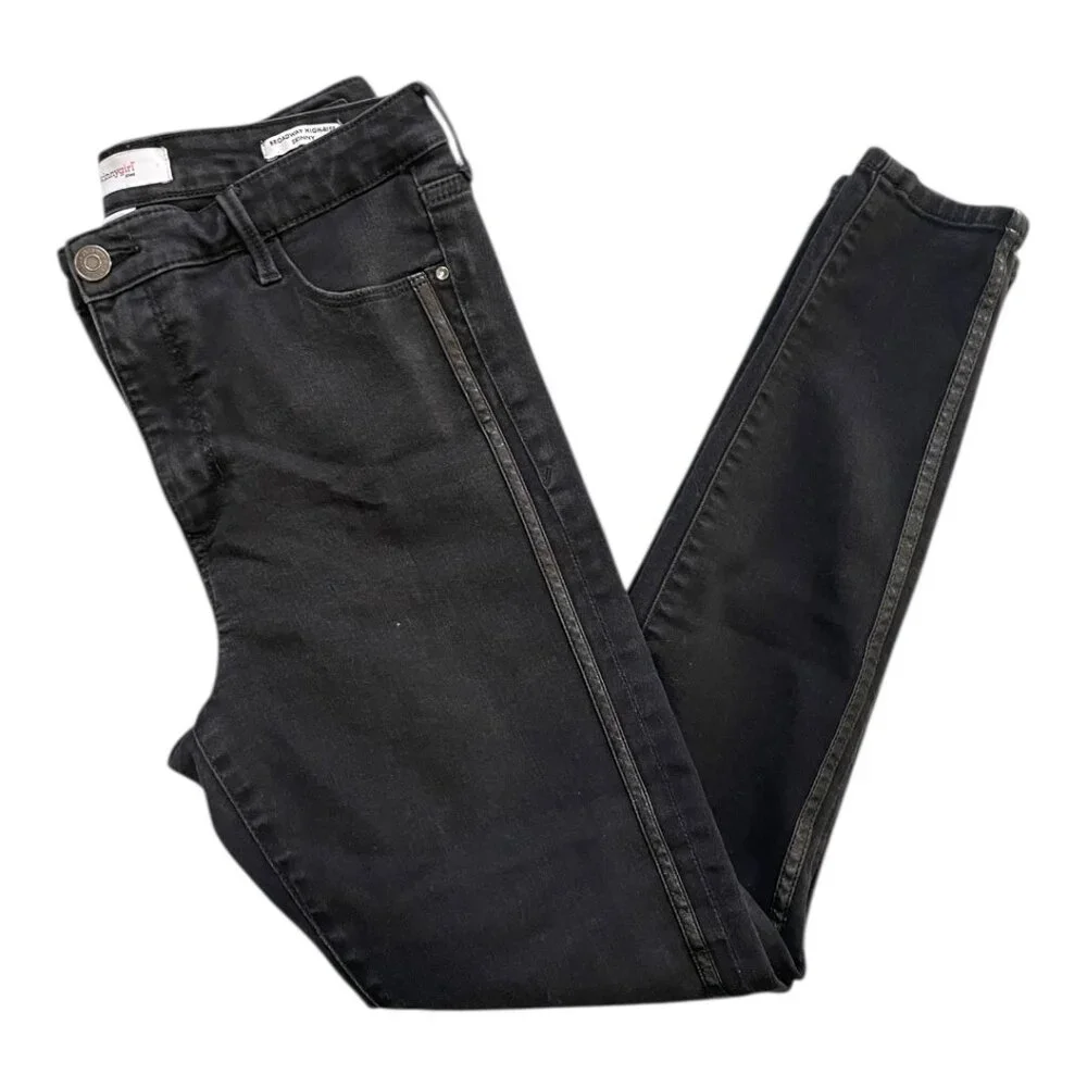 Skinny Jeans Broadway High‎ Rise Side Stripe Stretchy Black by Skinny Girl 29/8